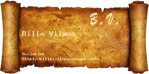 Bille Vilmos névjegykártya